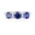 Blue Sapphire and Moissanite 3-Stone RingRhodium Over Sterling Silver
Round Lab Created