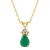 6x4mm Pear Shape Emerald with Diamond Accents 14k Yellow Gold Pendant
With Chain