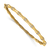 14k Yellow Gold 4mm Bamboo Design Diamond Hinged Bangle
