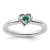 Sterling Silver Stackable Expressions Lab Created Emerald Heart Ring 0.06ctw