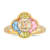 Multi-color Cubic Zirconia 14k Yellow Gold Over Sterling Silver Clover
Ring 1.44ctw