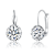 CZ Solitaire Drop Earrings In White Rhodium Over Brass 7.00ctw
