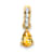 10k Yellow Gold 0.5 cttw Pear Citrine and Accent Diamond Pendant