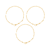 18K Yellow Gold Plated Over Sterling Silver Set of 3 Polished Link
Bracelets, 6.75 Inches
