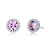 Pink CZ Halo Stud Earrings In Sterling Silver
