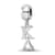 Rhodium Over Sterling Silver LogoArt Kappa Delta Vertical Letters on Bead