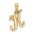 14k Yellow Gold Script Letter K Initial Pendant