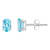 6x4mm Oval Blue Topaz 14k White Gold Stud Earrings