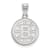 Rhodium Over Sterling Silver NHL LogoArt Boston Bruins Medium Pendant