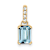 10k Yellow Gold 1 ctw Aquamarine and Accent Diamond Pendant