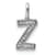 14K White Gold Diamond Letter Z Initial Pendant