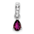 Rhodium Over 10k White Gold 0.5 cttw Pear Rhodolite Garnet and Accent
Diamond Pendant