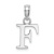 Rhodium Over 14k White Gold Polished Block Letter F Initial Pendant