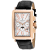 Christian Van Sant Men's Prodigy White Dial, Rose Accents and Bezel,
Black Leather Strap Watch