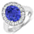 3.85ctw Violet Tanzanite and Diamond 14K White Gold Halo Ring