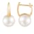 White Cultured Freshwater Pearl 14k Yellow Gold Earrings 8-8.5mm