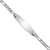 Rhodium Over 14k White Gold Soft Diamond Shape Figaro Link ID Bracelet
