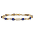 14k Yellow Gold and Rhodium Over 14k Yellow Gold Diamond and Sapphire Bracelet