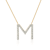 Lab-Grown Diamond Initial M Necklace In 14K Gold Over Sterling Silver 0.50ctw