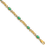 14k Yellow Gold and Rhodium Over 14k Yellow Gold Diamond and Oval
Emerald Bracelet