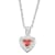 Red And White Cubic Zirconia Rhodium Over Silver Children's Heart
Pendant With Chain 0.49ctw