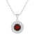 7mm Round Garnet And White Topaz Accent Rhodium Over Sterling Silver
Double Halo Pendant w/Chain