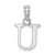 Rhodium Over 14k White Gold Polished Block Letter U Initial Pendant