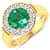 2.28ctw Green Emerald and Diamond 14K Yellow Gold Halo Ring