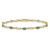 14k Yellow Gold and Rhodium Over 14k Yellow Gold Diamond and Oval
Emerald Bracelet