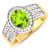 2.04ctw Green Peridot and Diamond 14K Yellow Gold Halo Ring