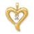 14k Yellow Gold Diamond Heart Pendant
