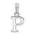 Sterling Silver Polished Block Initial -P- Pendant
