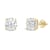 White Cubic Zirconia 14k Yellow Gold Studs With Velvet Gift Box 4ctw