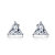 Triangle CZ Stud Earrings In Sterling Silver