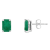 6x4mm Emerald Cut Emerald 14k White Gold Stud Earrings