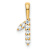 14K Yellow Gold Diamond Number 1 Pendant