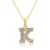 White Diamond Accent 10k Yellow Gold K Initial Pendant With 18” Rope Chain