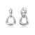 Interlocking V-Shape Dangle Earrings In White Rhodium Over Brass