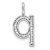 14K White Gold Diamond Lower Case Letter Q Initial Pendant
