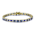 Sapphire Color CZ Tennis Bracelet In 14K Gold Over Sterling Silver