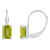 6x4mm Emerald Cut Peridot Rhodium Over 10k White Gold Drop Earrings