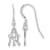Rhodium Over Sterling Silver MLB LogoArt New York Yankees Dangle Earrings
