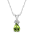7x5mm Pear Shape Peridot with Diamond Accents 14k White Gold Pendant
With Chain