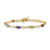10k Yellow Gold and 10k White Gold Rainbow Gemstone and Diamond Infinity Bracelet