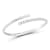 Rachel Zoe Half Polished Half CZ Bypass Bangle in Rhodium Over Sterling Silver