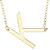 Sideways Initial K Necklace In Solid 14K Yellow Gold 18 Inch