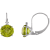 10K White Gold Peridot and Diamond Round Leverback Earrings 2.13ctw