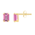 6x4mm Emerald Cut Pink Topaz 10k Yellow Gold Stud Earrings