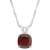 8mm Cushion Garnet Rhodium Over Sterling Silver Pendant With Chain