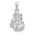 Rhodium Over 14k White Gold Textured Large Boxing Glove Charm